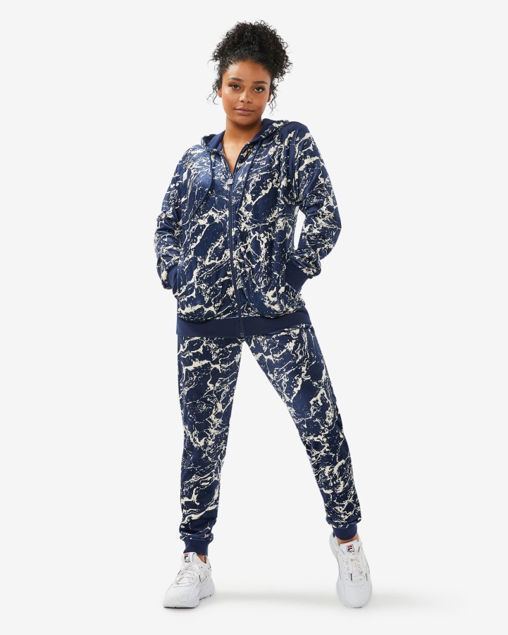 Navy Marble Unisex Aspen Jacket Fila