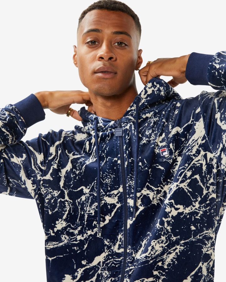 Navy Marble Unisex Aspen Jacket Fila