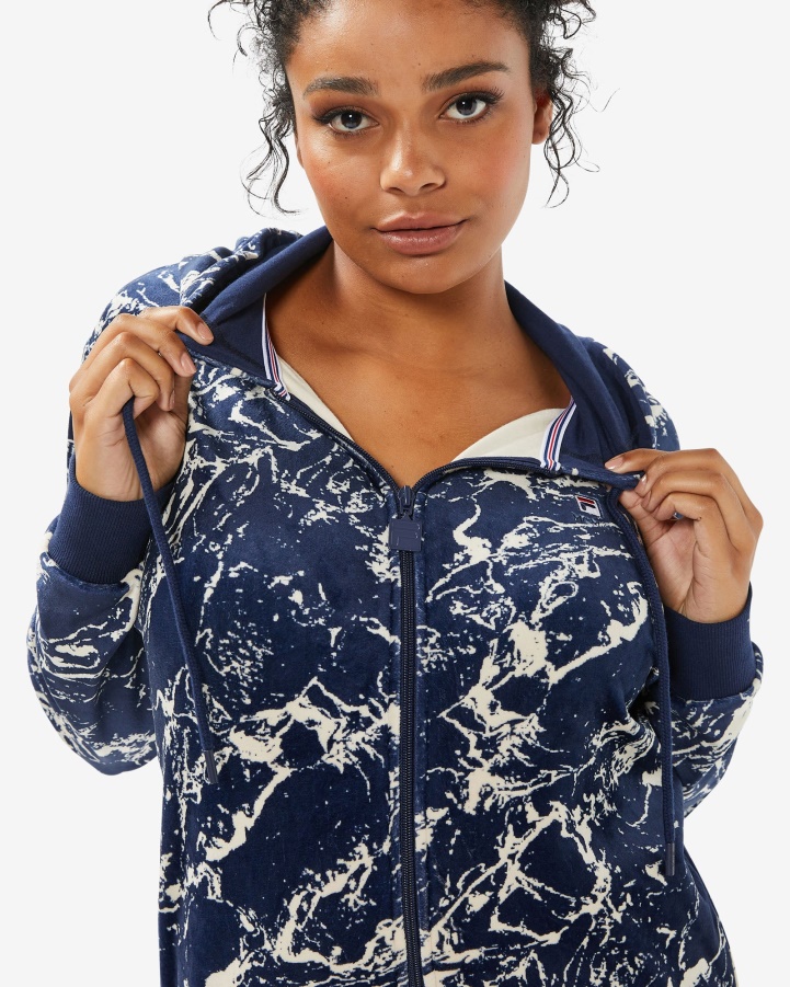 Navy Marble Unisex Aspen Jacket Fila