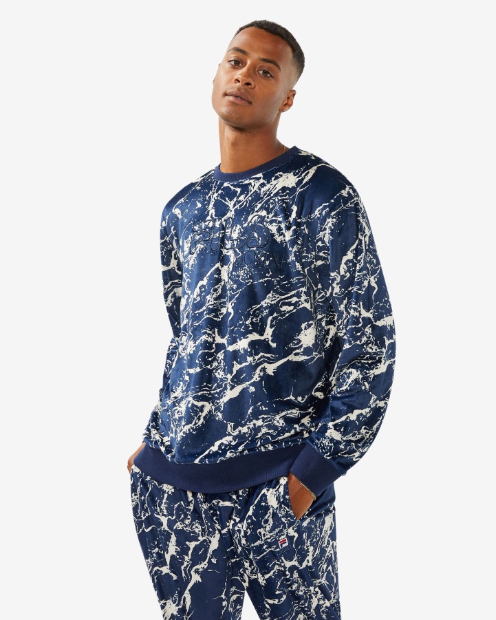 Fila Unisex Aspen Crew Navy Marble