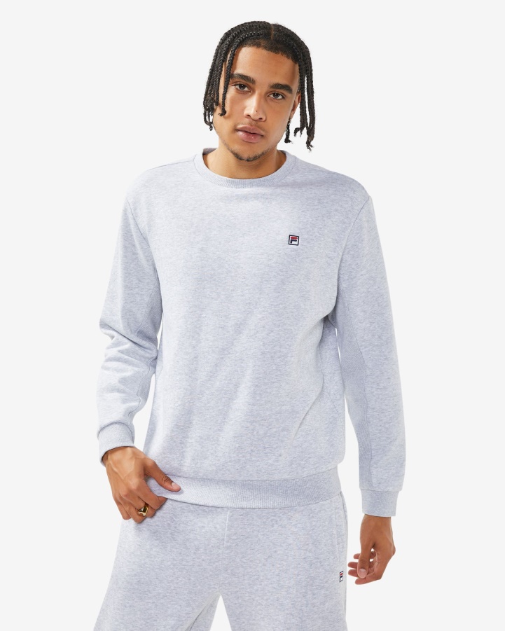Light Grey Marle Fila Unisex Badge 2.0 Crew