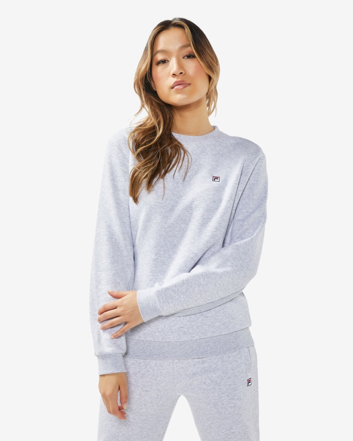 Light Grey Marle Fila Unisex Badge 2.0 Crew