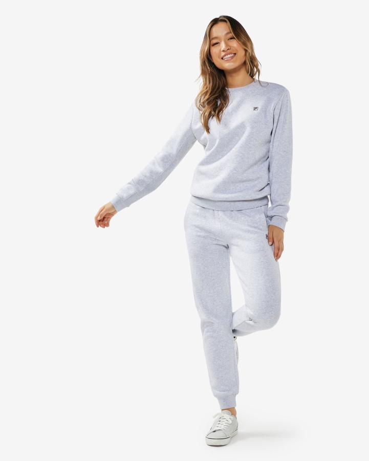 Light Grey Marle Fila Unisex Badge 2.0 Crew