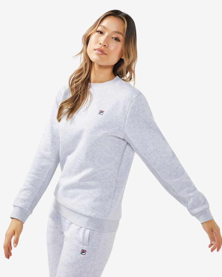 Light Grey Marle Fila Unisex Badge 2.0 Crew