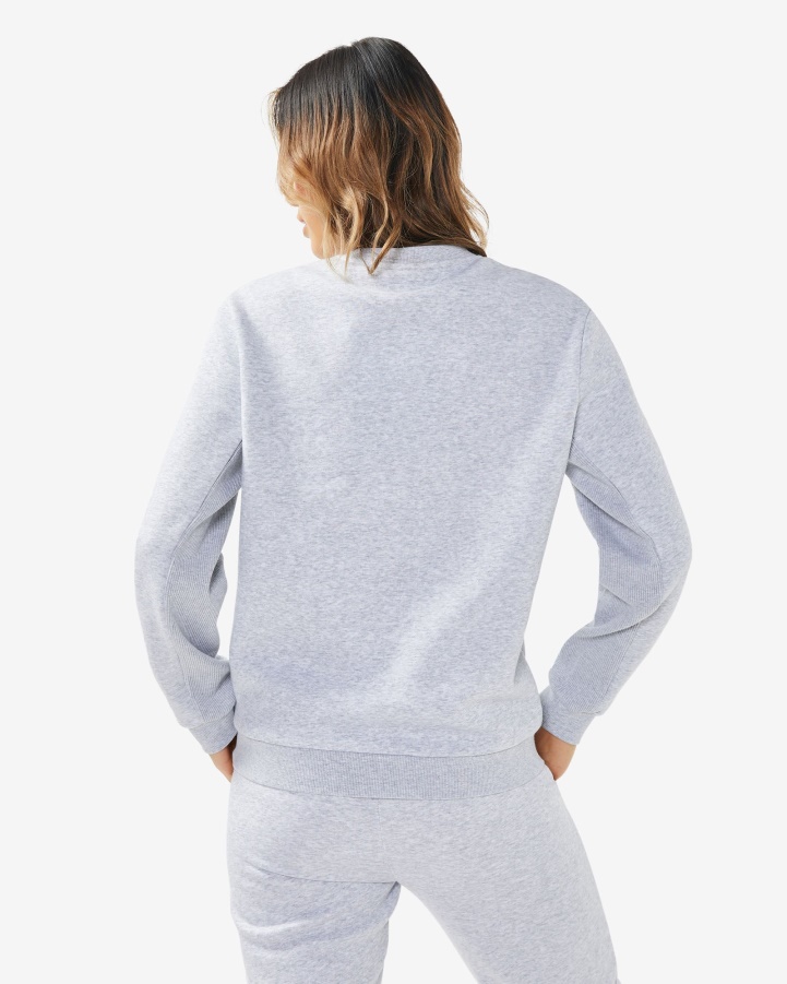 Light Grey Marle Fila Unisex Badge 2.0 Crew