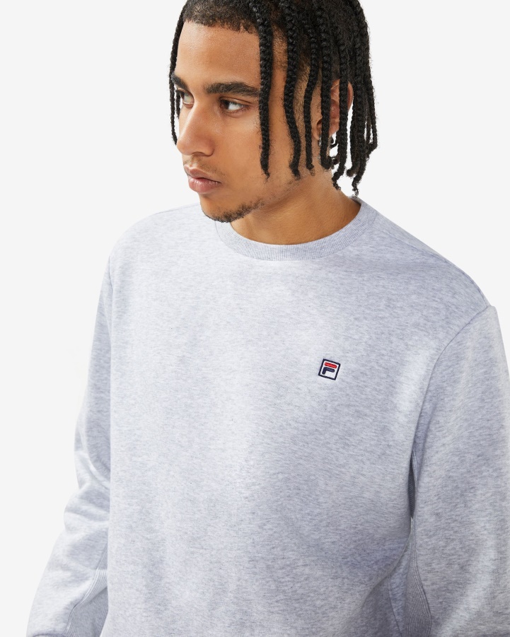 Light Grey Marle Fila Unisex Badge 2.0 Crew