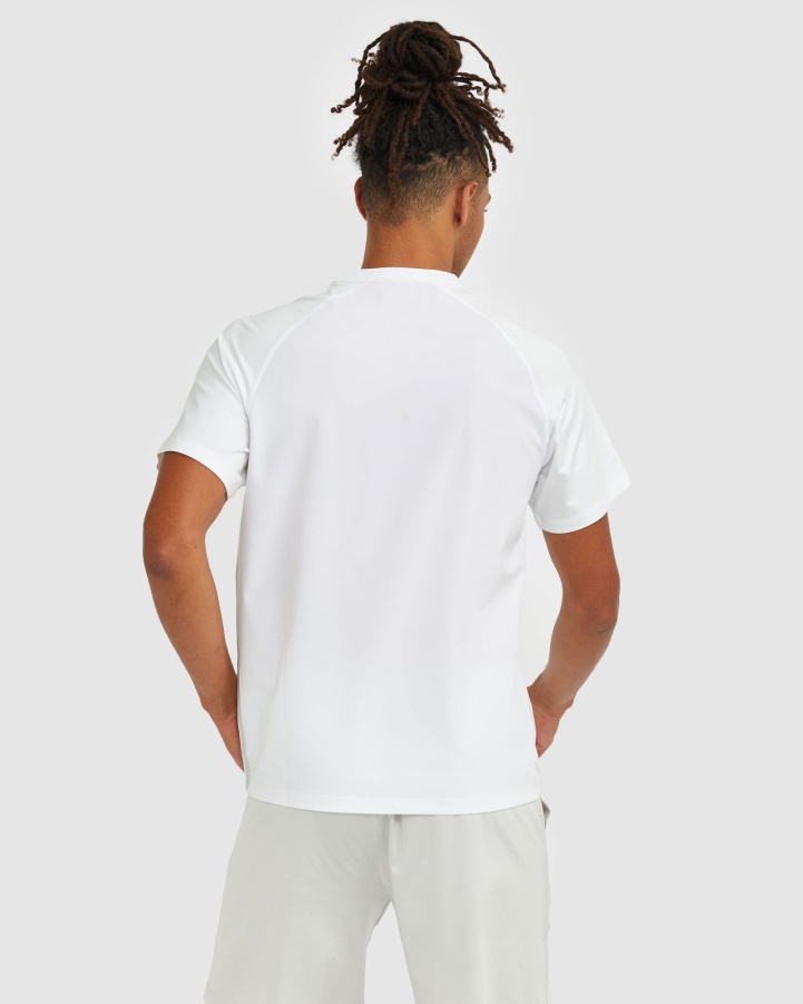 Fila Men's High Neck Henley Tee White