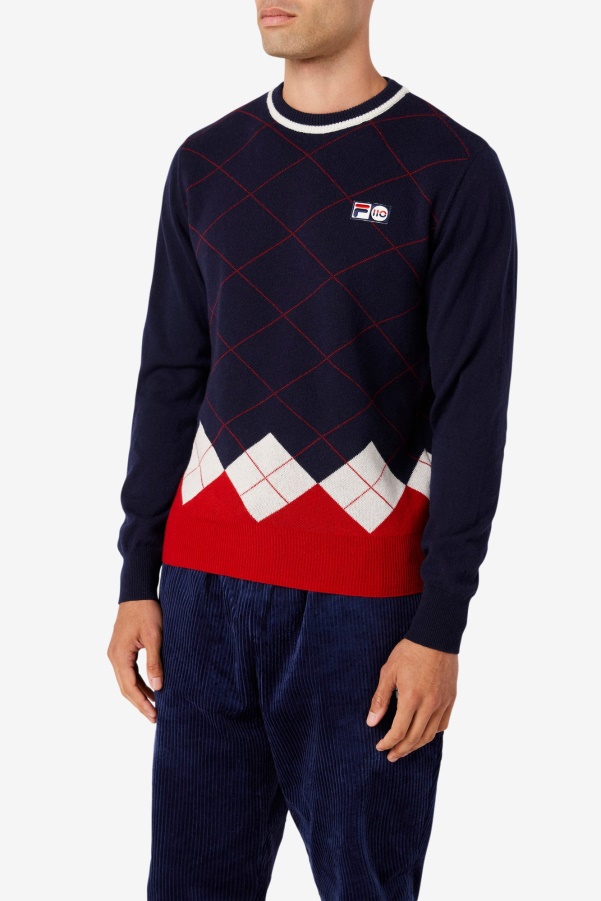 Argyle Sweater Red/White/Navy Fila