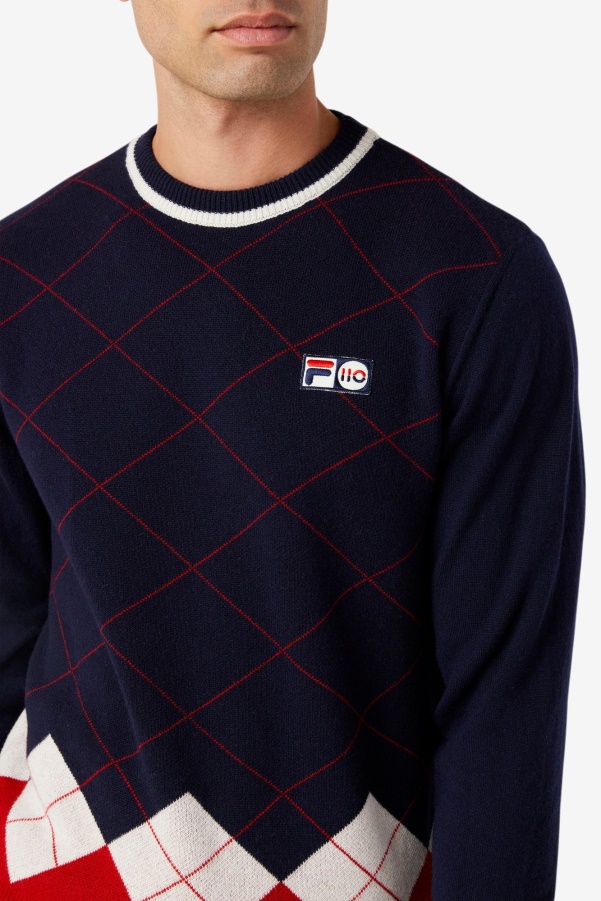 Argyle Sweater Red/White/Navy Fila