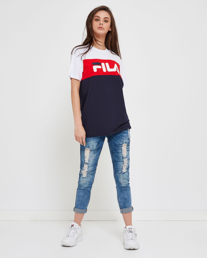 New Navy Fila Unisex Genoa Tee