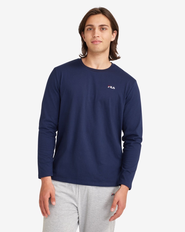 New Navy Fila Men's Basic L/S Tee