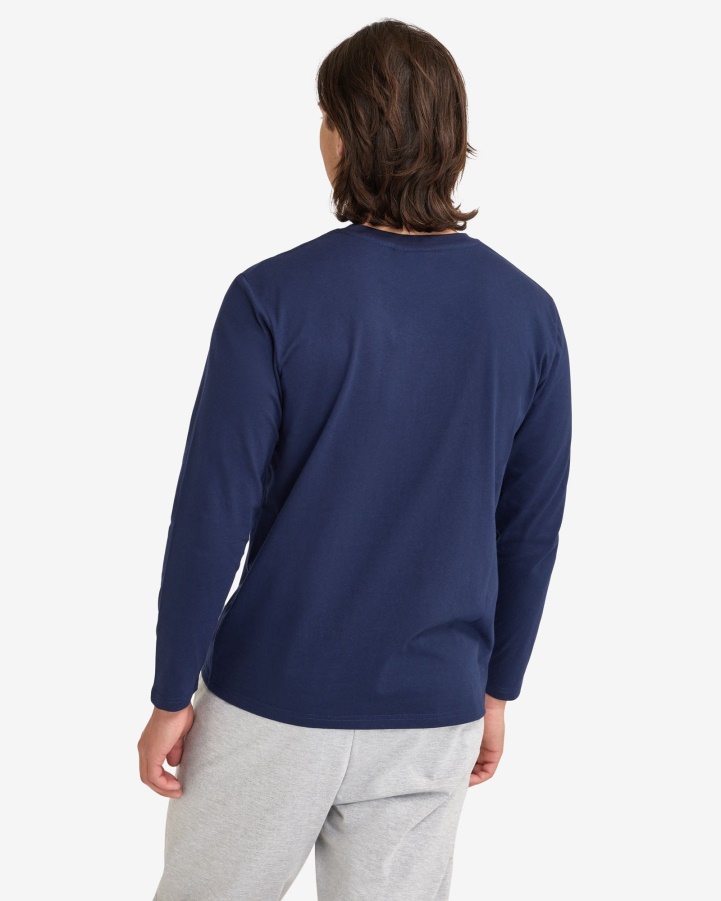 New Navy Fila Men's Basic L/S Tee