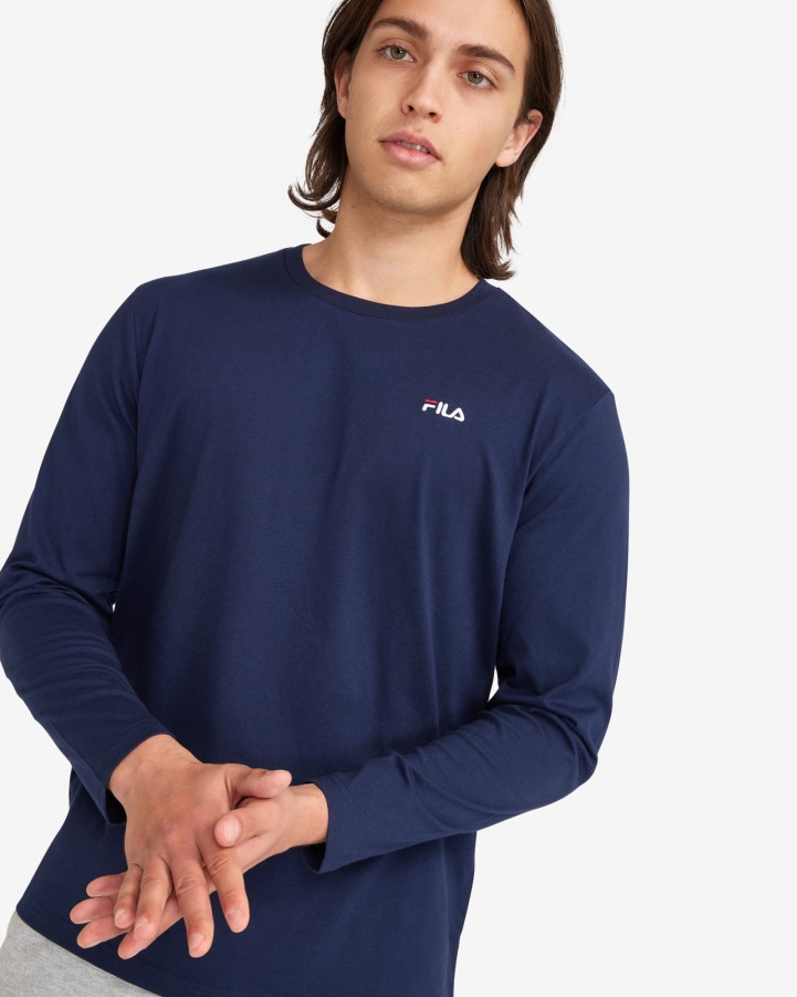 New Navy Fila Men's Basic L/S Tee