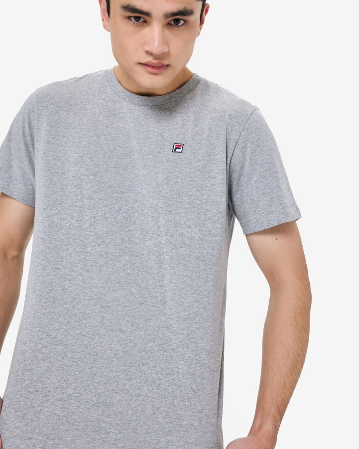 Fila Men's Heritage Badge 2.0 Tee Grey Marle