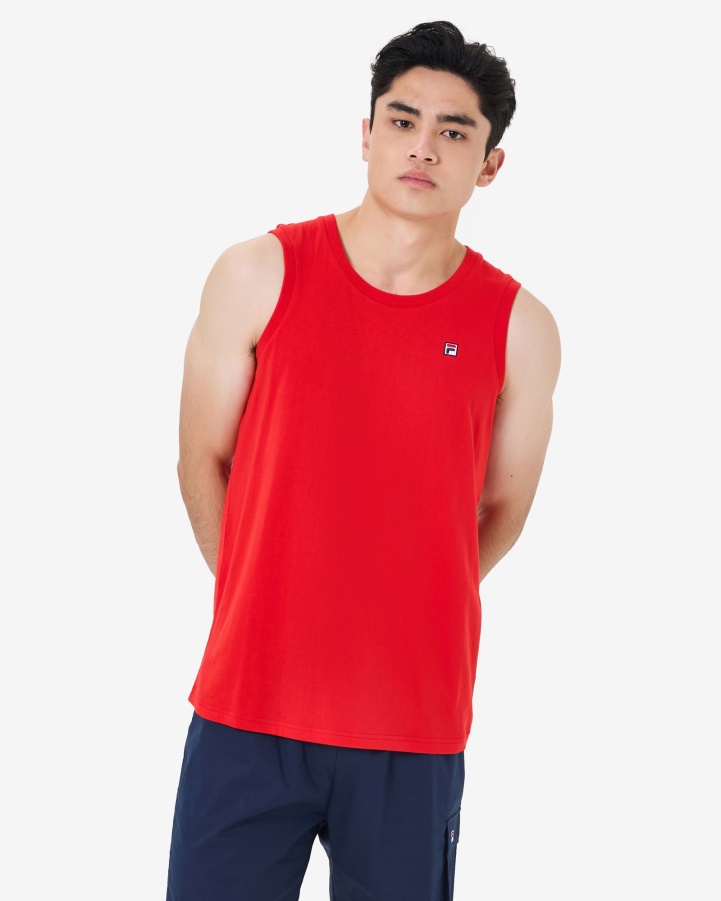 Red Fila Men's Heritage Badge Tank
