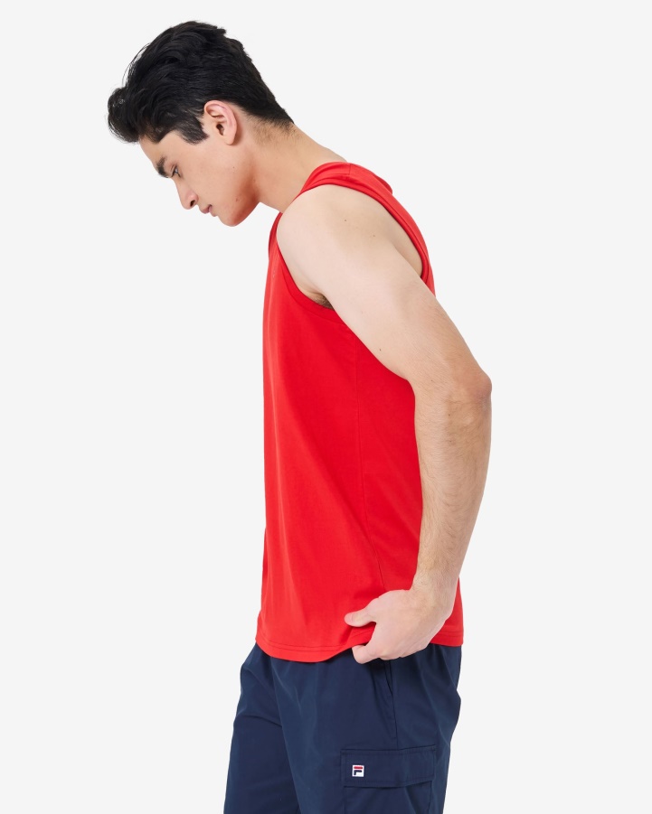 Red Fila Men's Heritage Badge Tank