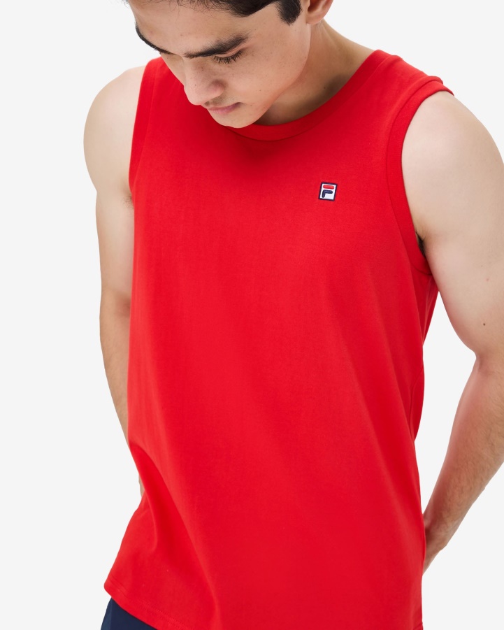 Red Fila Men's Heritage Badge Tank