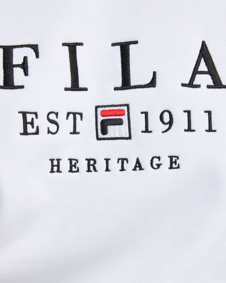 Fila White Unisex Heritage Crew