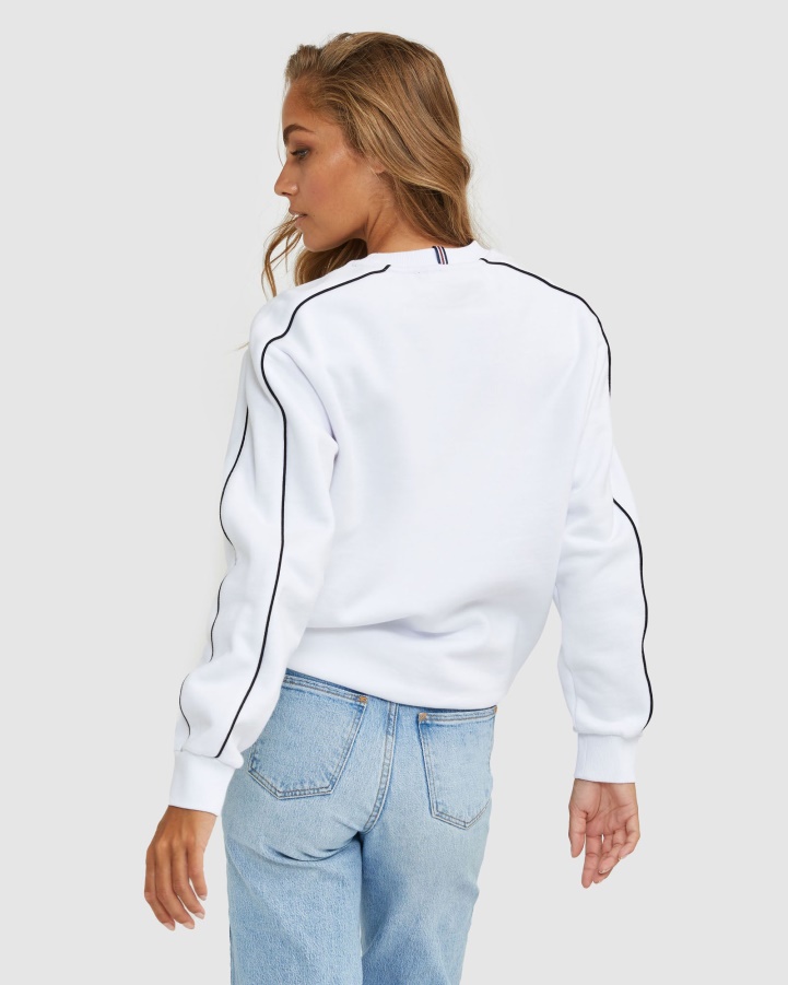 Fila White Unisex Heritage Crew