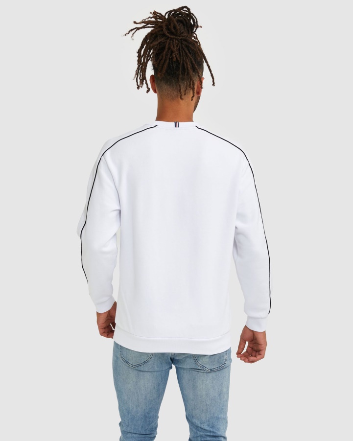 Fila White Unisex Heritage Crew