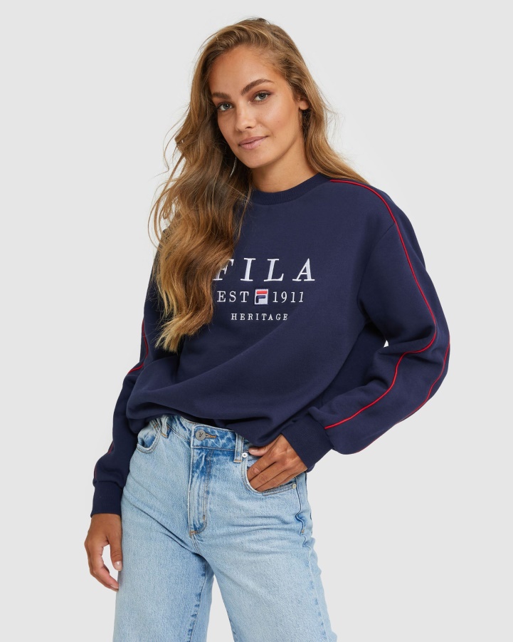 Unisex Heritage Crew New Navy Fila