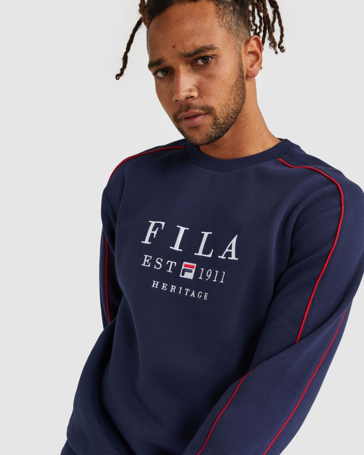 Unisex Heritage Crew New Navy Fila
