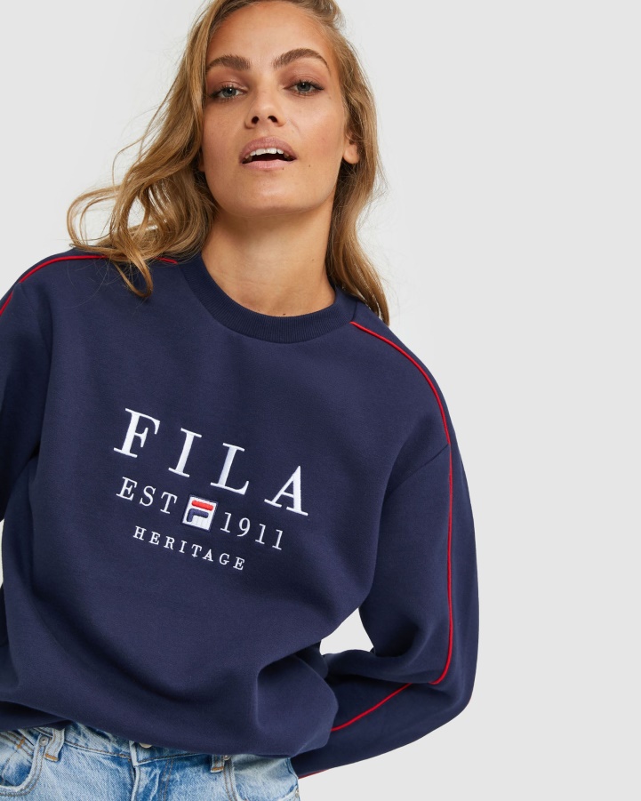 Unisex Heritage Crew New Navy Fila