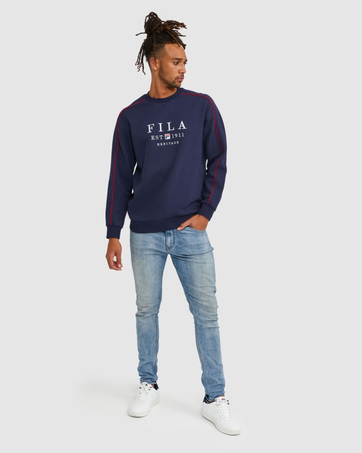 Unisex Heritage Crew New Navy Fila