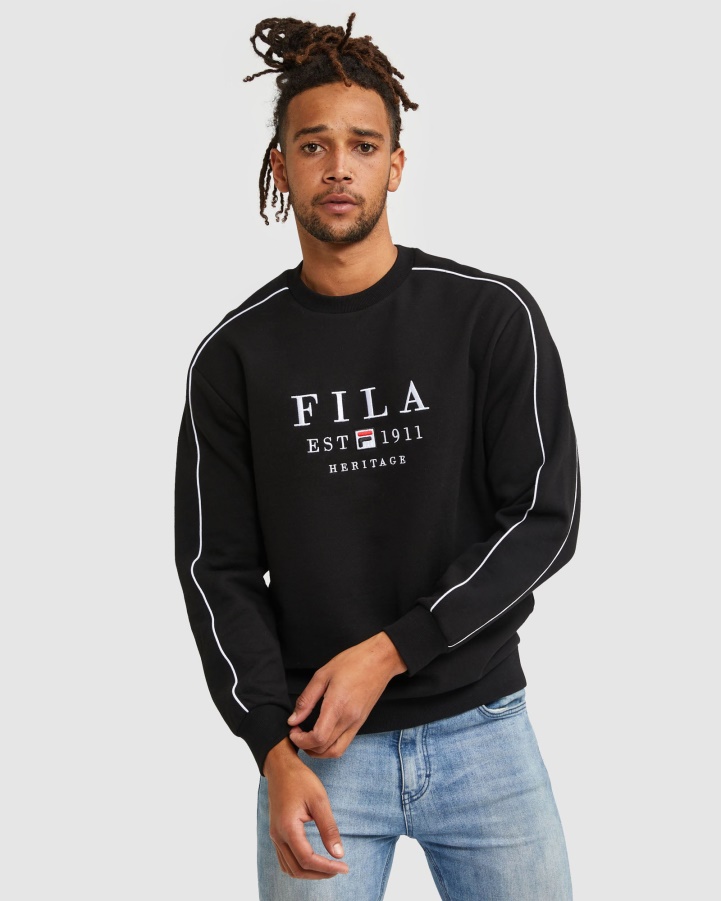 Fila Unisex Heritage Crew Black
