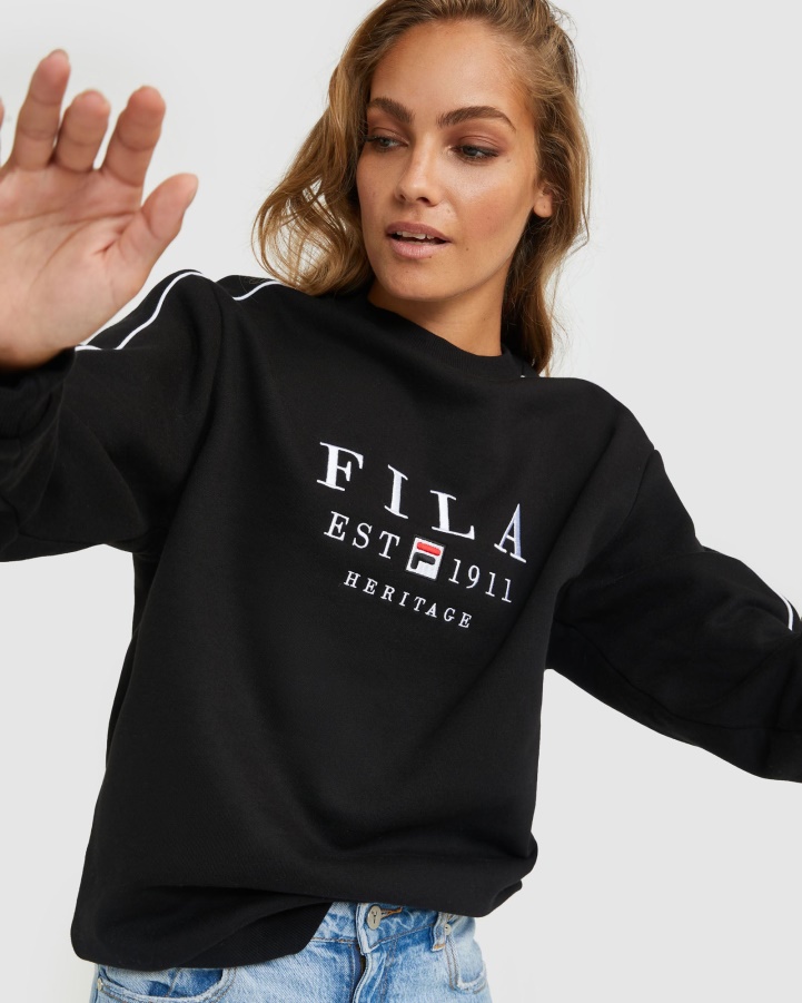Fila Unisex Heritage Crew Black
