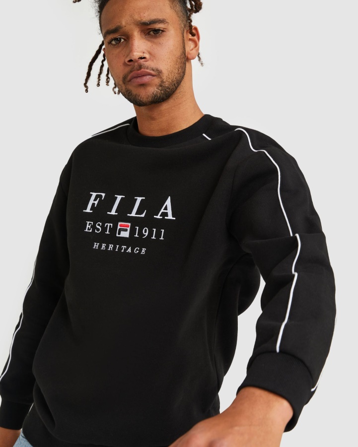 Fila Unisex Heritage Crew Black