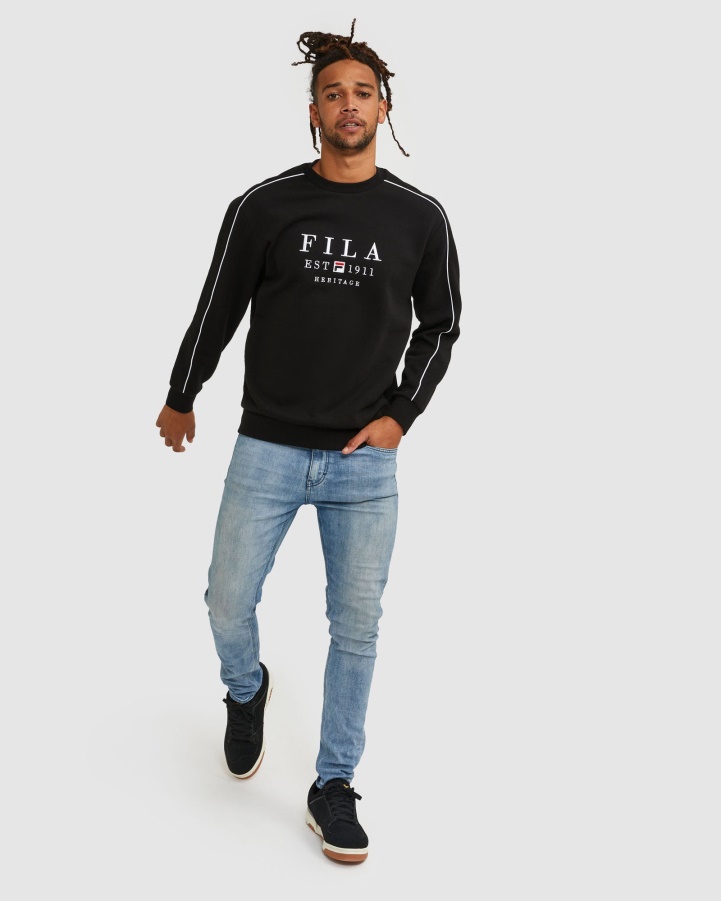 Fila Unisex Heritage Crew Black