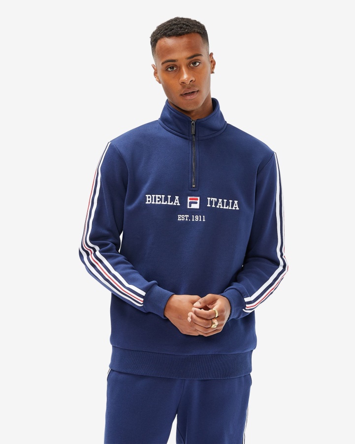 New Navy Fila Men's Aemero Qtr Zip