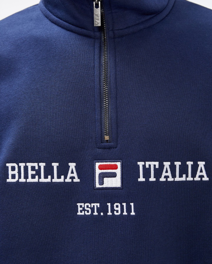 New Navy Fila Men's Aemero Qtr Zip