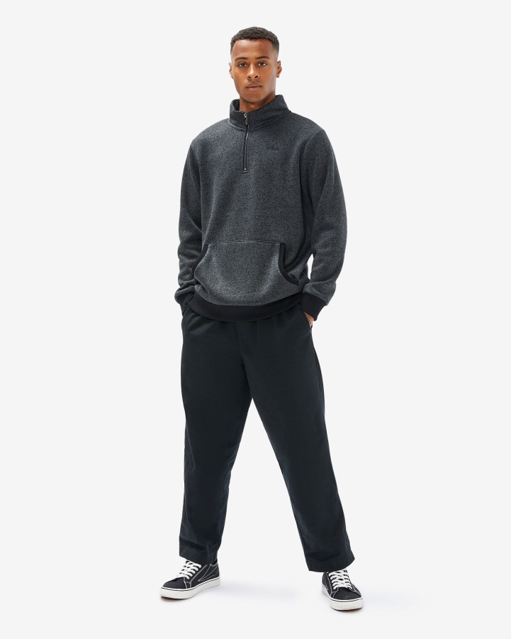 Unisex Romano Qtr Zip Black Marle Fila