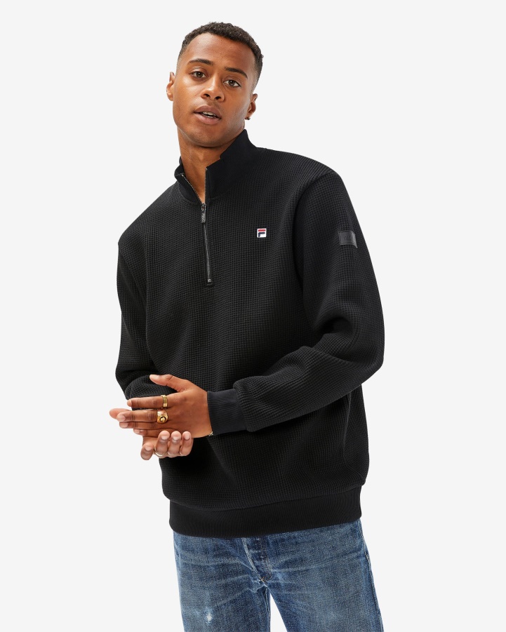 Black Men's Badge 2.0 Qtr Zip Fila