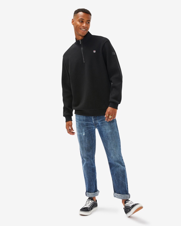 Black Men's Badge 2.0 Qtr Zip Fila