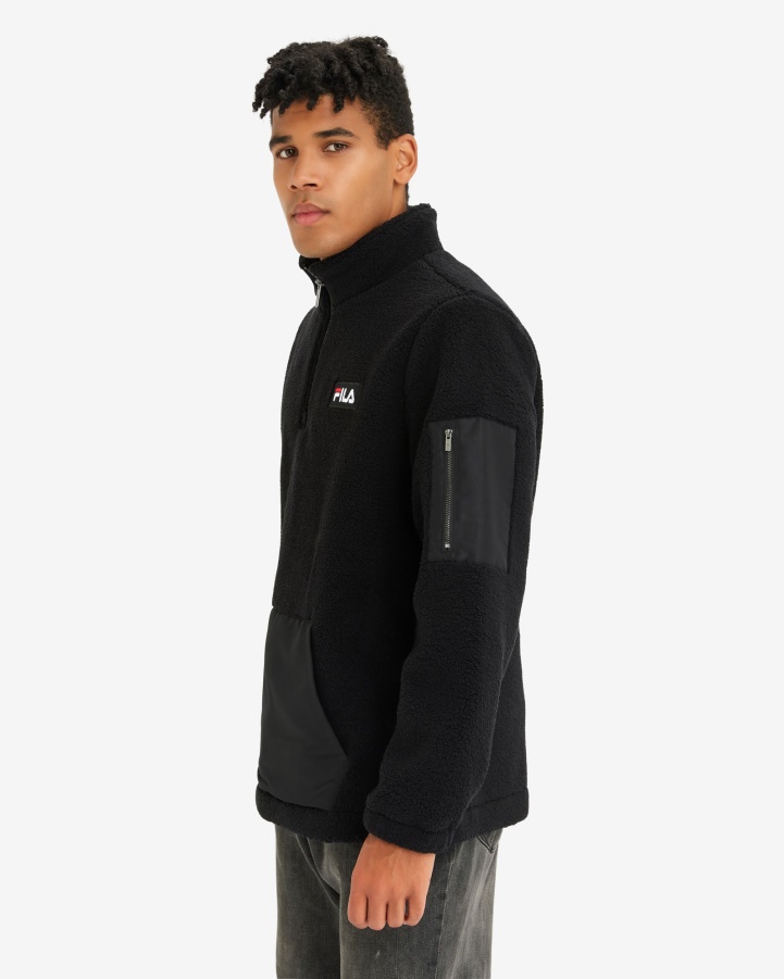 Fila Black Men's Cole Teddy Qtr Zip
