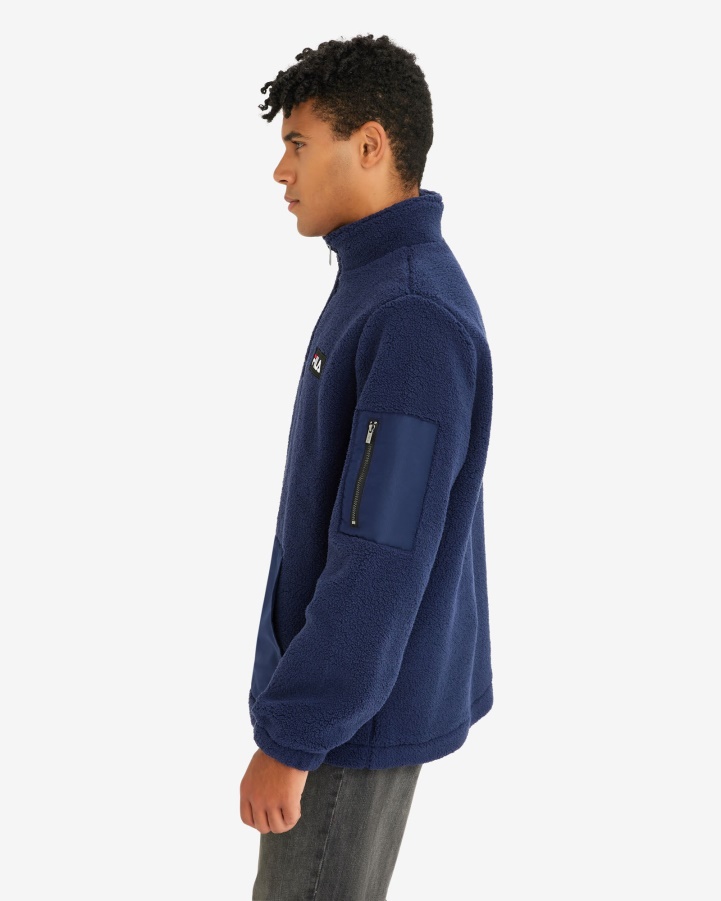 New Navy Men's Cole Teddy Qtr Zip Fila