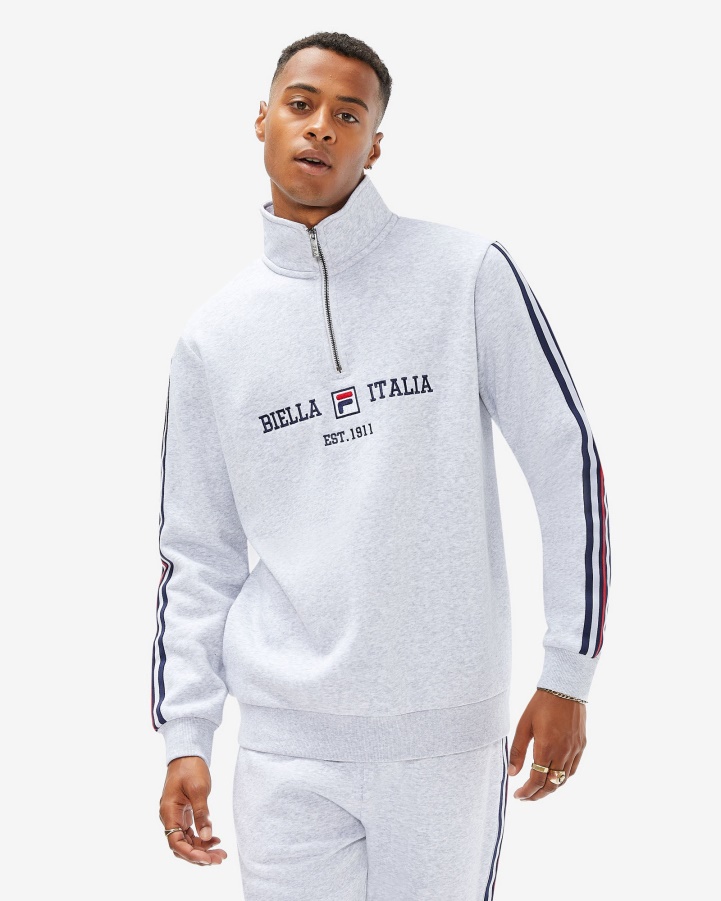 Fila Men's Aemero Qtr Zip Light Grey Marle