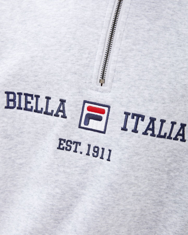 Fila Men's Aemero Qtr Zip Light Grey Marle