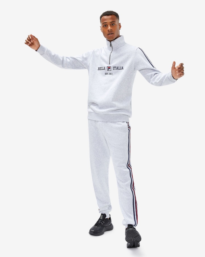 Fila Men's Aemero Qtr Zip Light Grey Marle