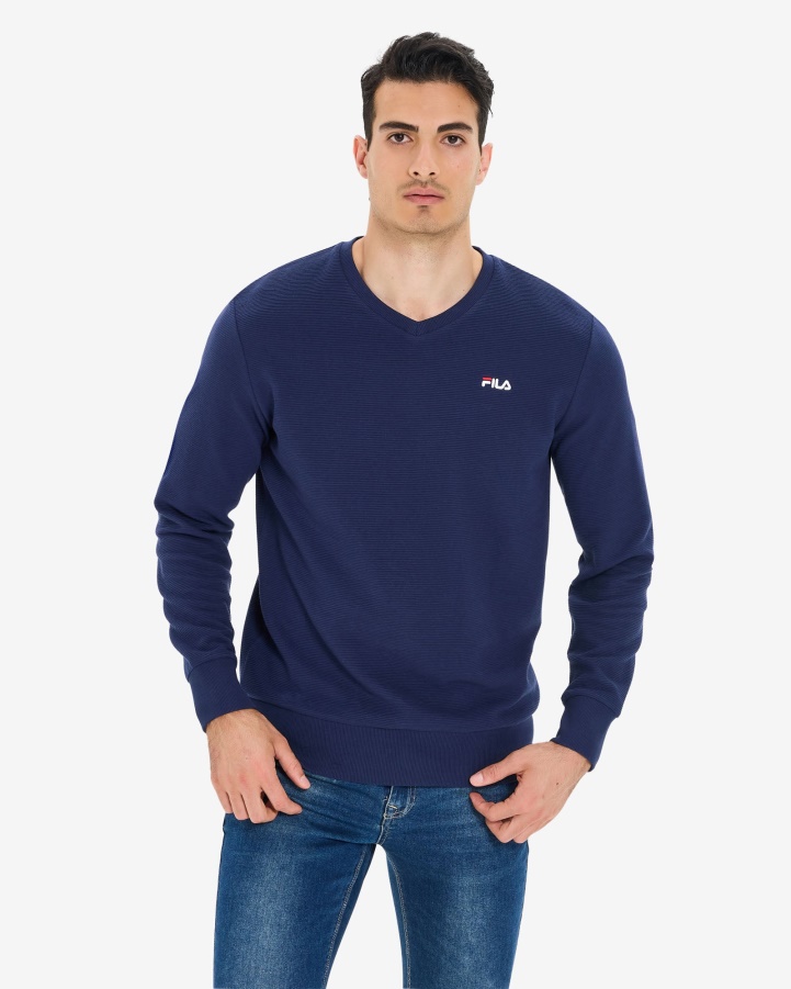 Men's Savian V-Neck Crew Navy Fila