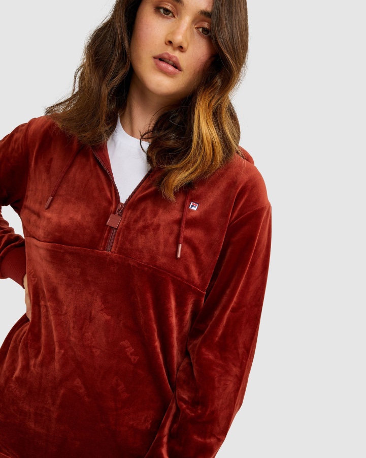 Brick Fila Unisex Dallas Qtr Zip