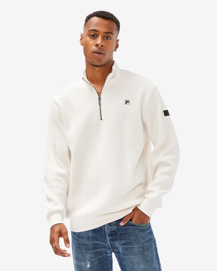 Fila Men's Badge 2.0 Qtr Zip Coconut Cream