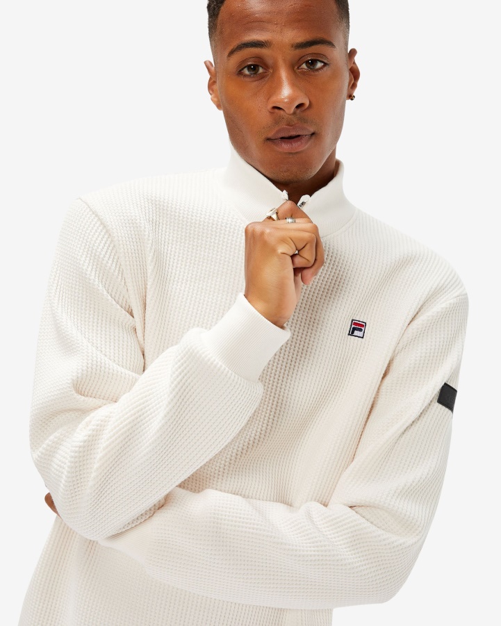 Fila Men's Badge 2.0 Qtr Zip Coconut Cream