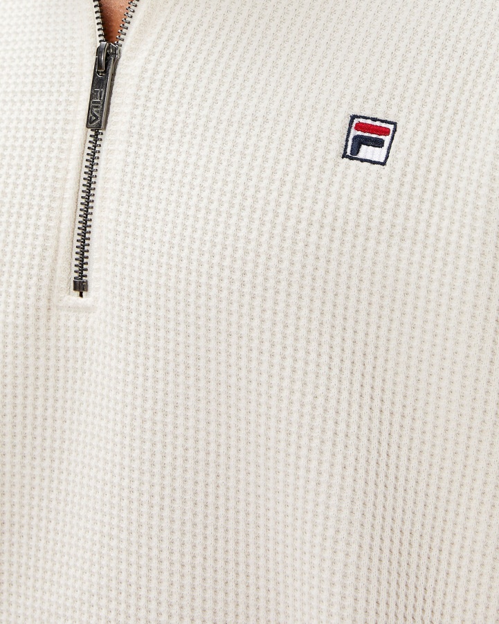 Fila Men's Badge 2.0 Qtr Zip Coconut Cream