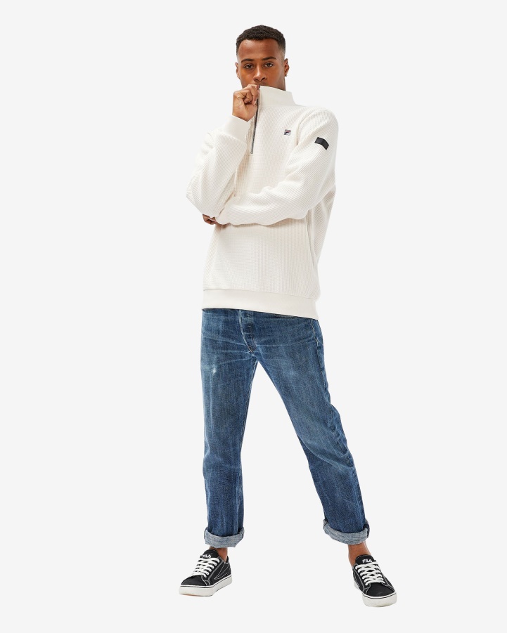 Fila Men's Badge 2.0 Qtr Zip Coconut Cream