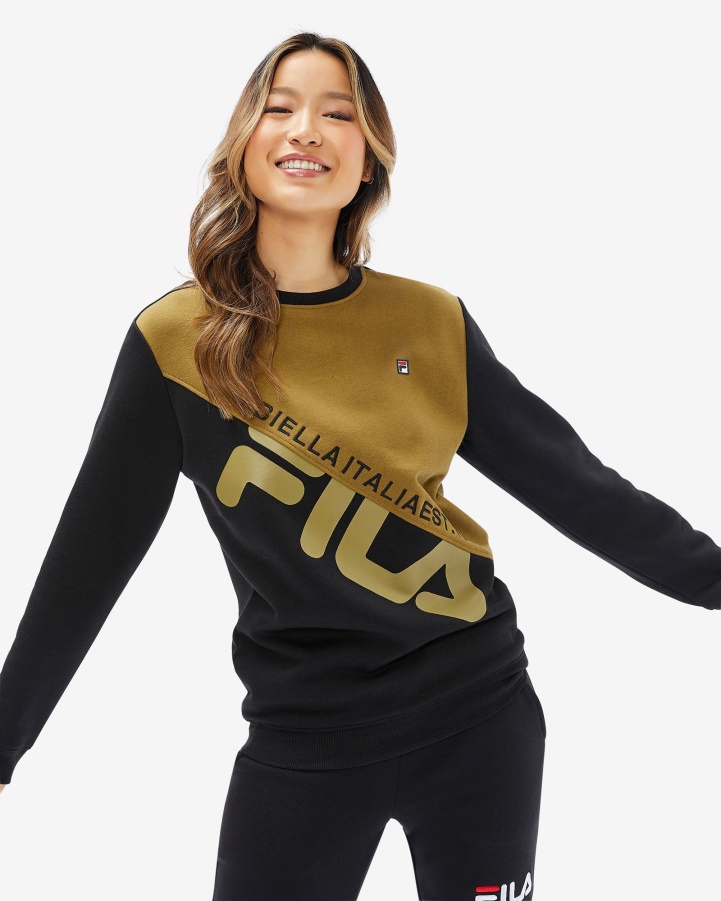 Black Fila Unisex Monaco Crew