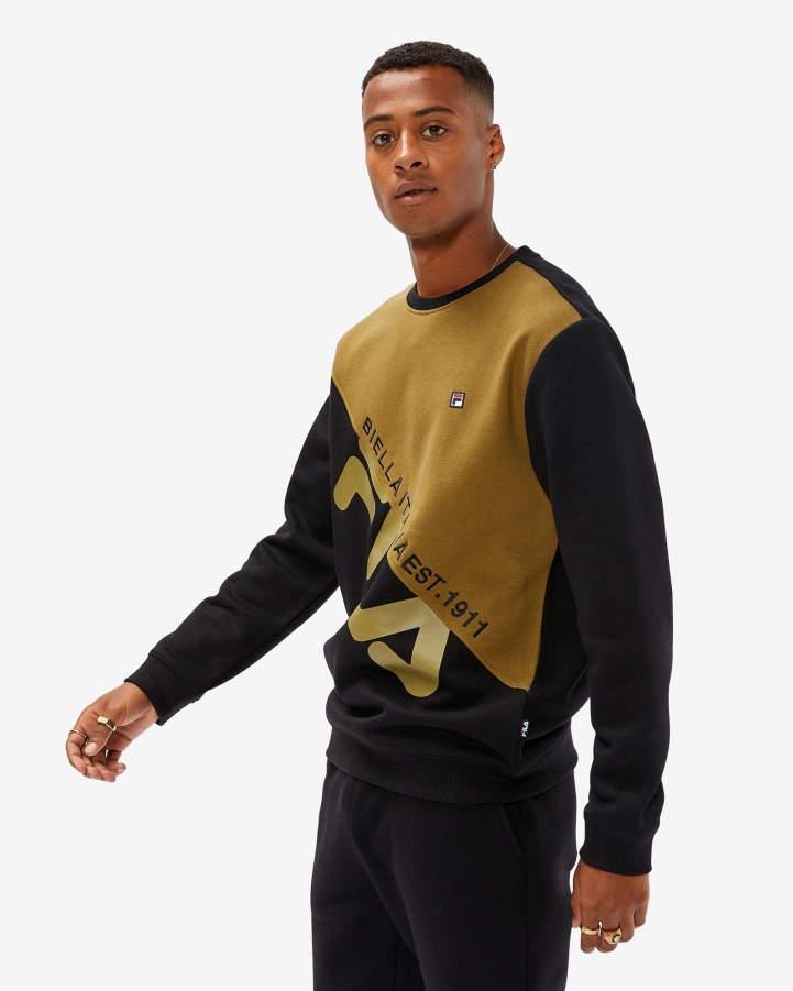 Black Fila Unisex Monaco Crew